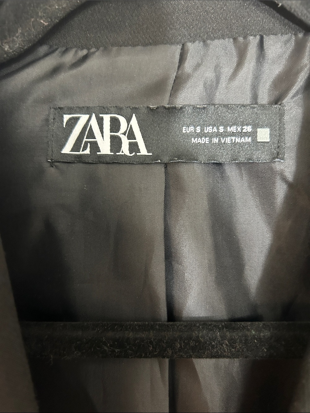 ZARA Loose Fit Oversized Double Breasted Black Blazer women’s small, academia - Picture 4 of 9